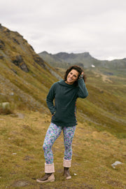 Climb on Fleece Hoodie in Enchantment green, front view
